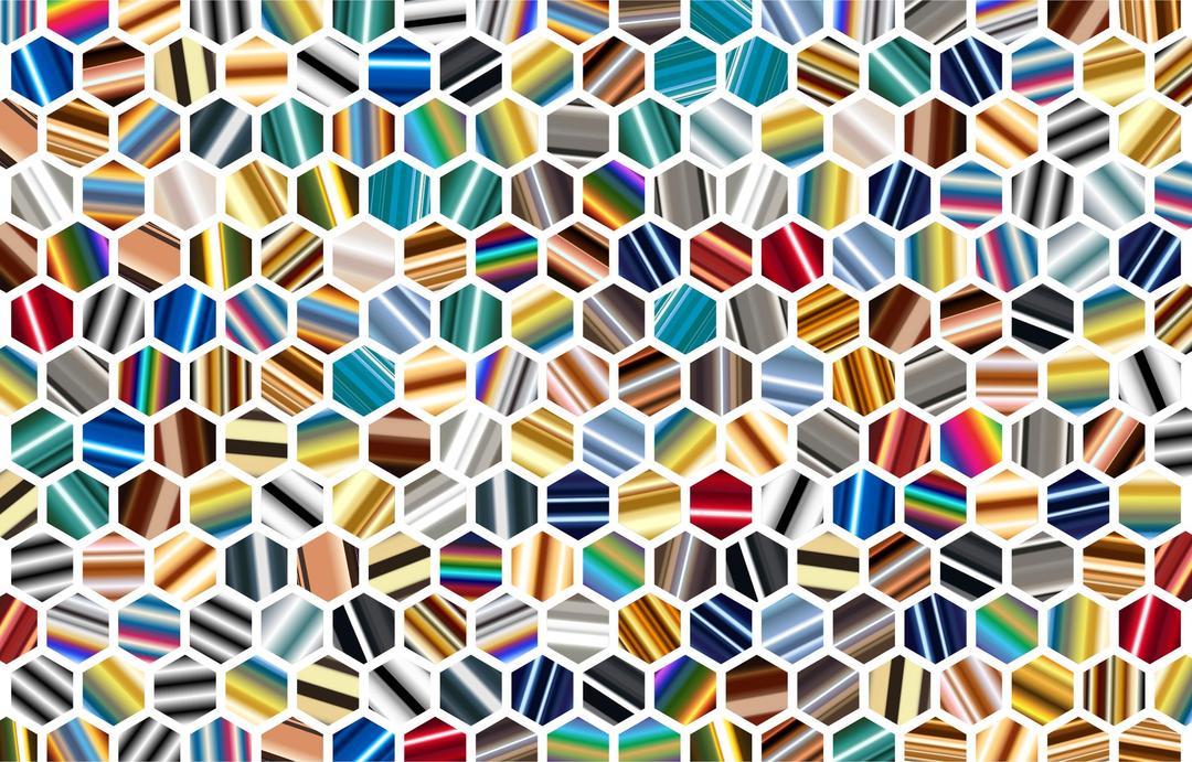 Psychedelic Hex Grid Pattern png transparent