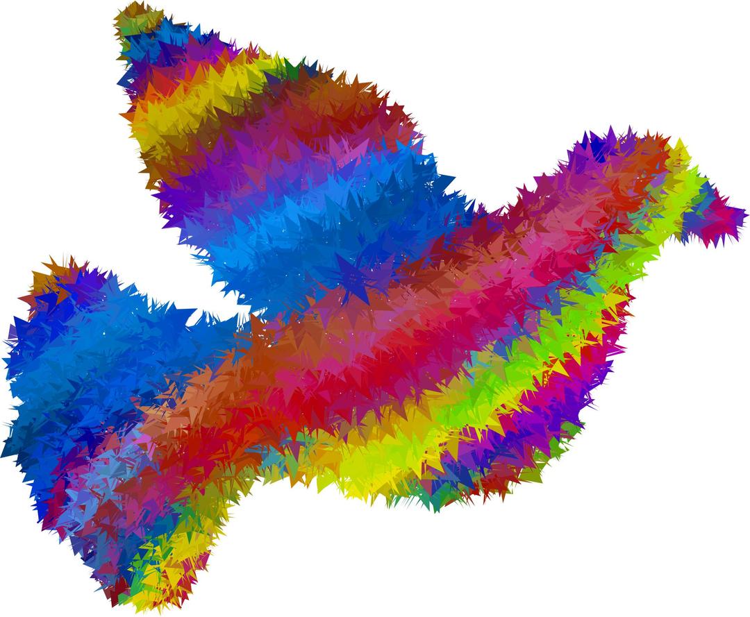 Psychedelic High Poly Peace Dove png transparent