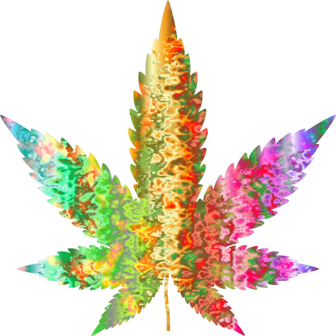 Psychedelic Marijuana Leaf png transparent