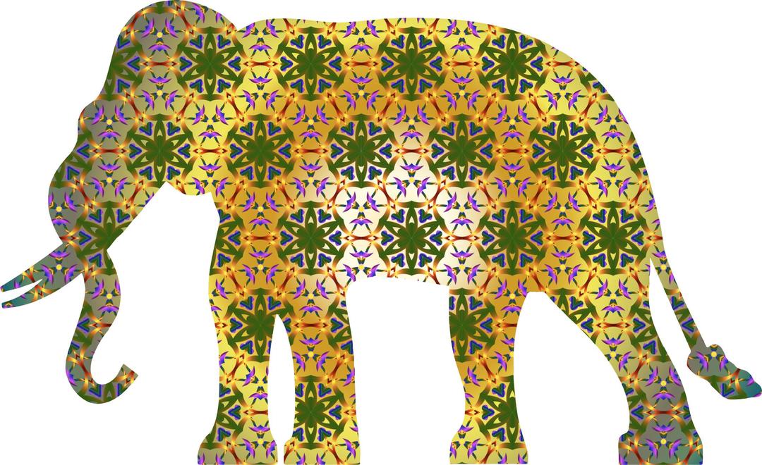 Psychedelic Pattern Elephant png transparent