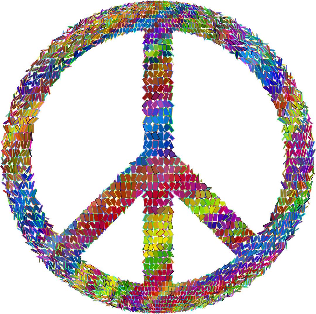 Psychedelic Prismatic Peace Sign png transparent