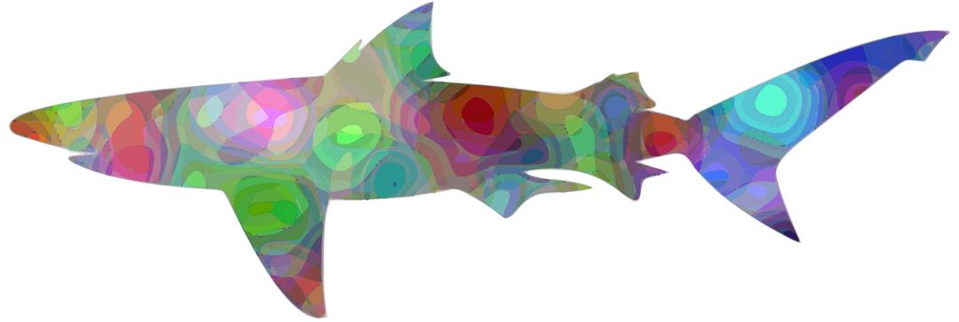Psychedelic shark png transparent