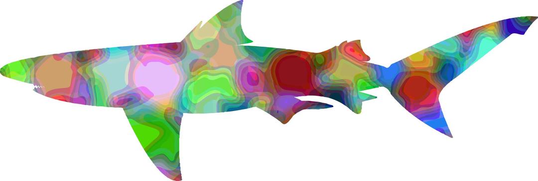 Psychedelic shark (reduced file size) png transparent