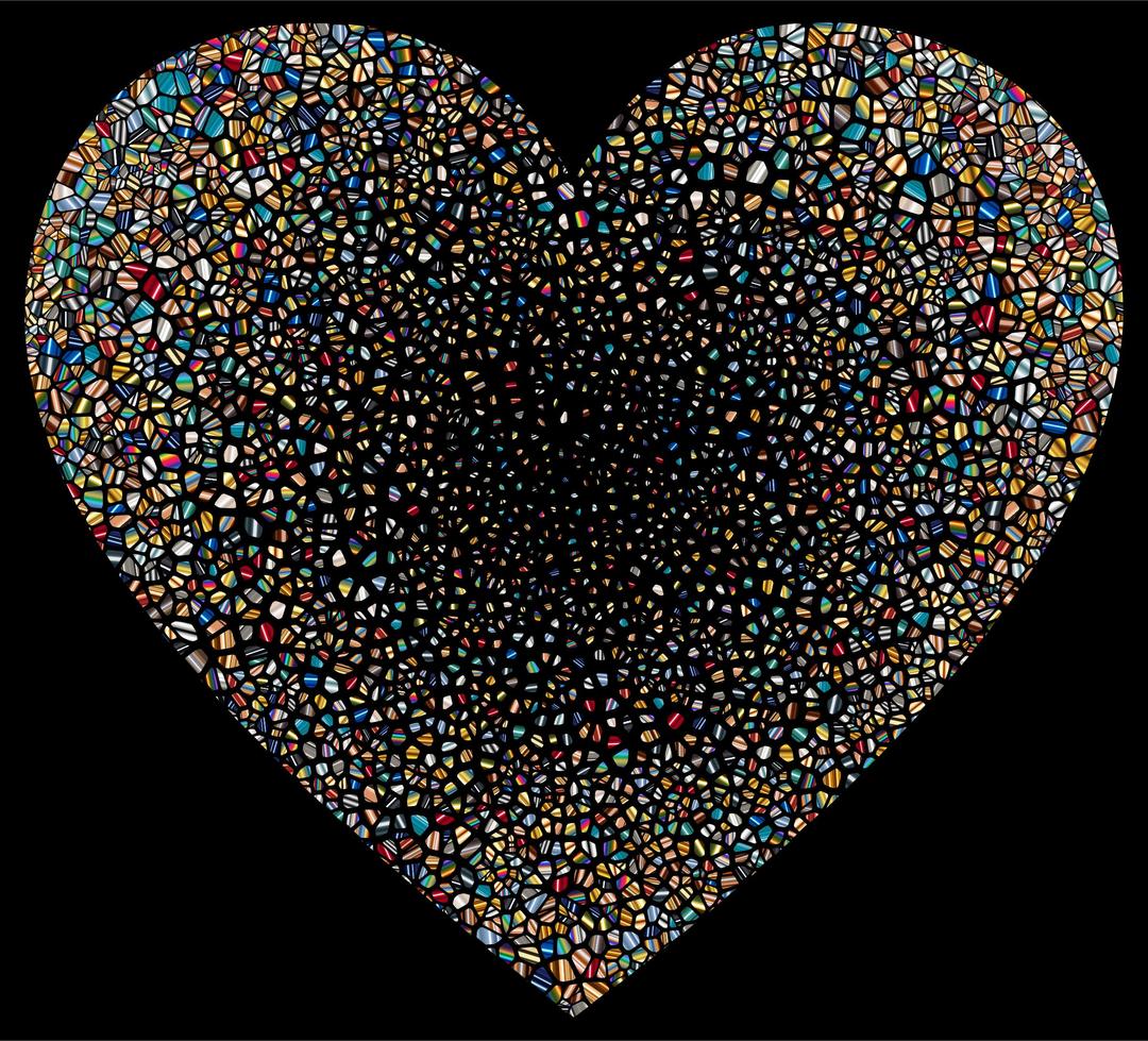 Psychedelic Shattered Tiled Heart png transparent