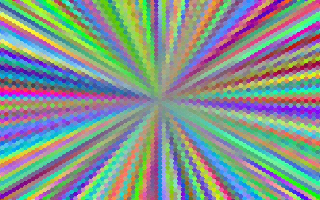 Psychedelic Sunburst Hexagonal Mosaic png transparent