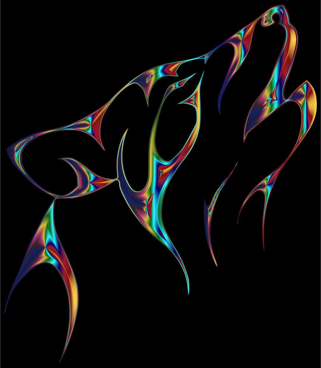 Psychedelic Tribal Wolf png transparent