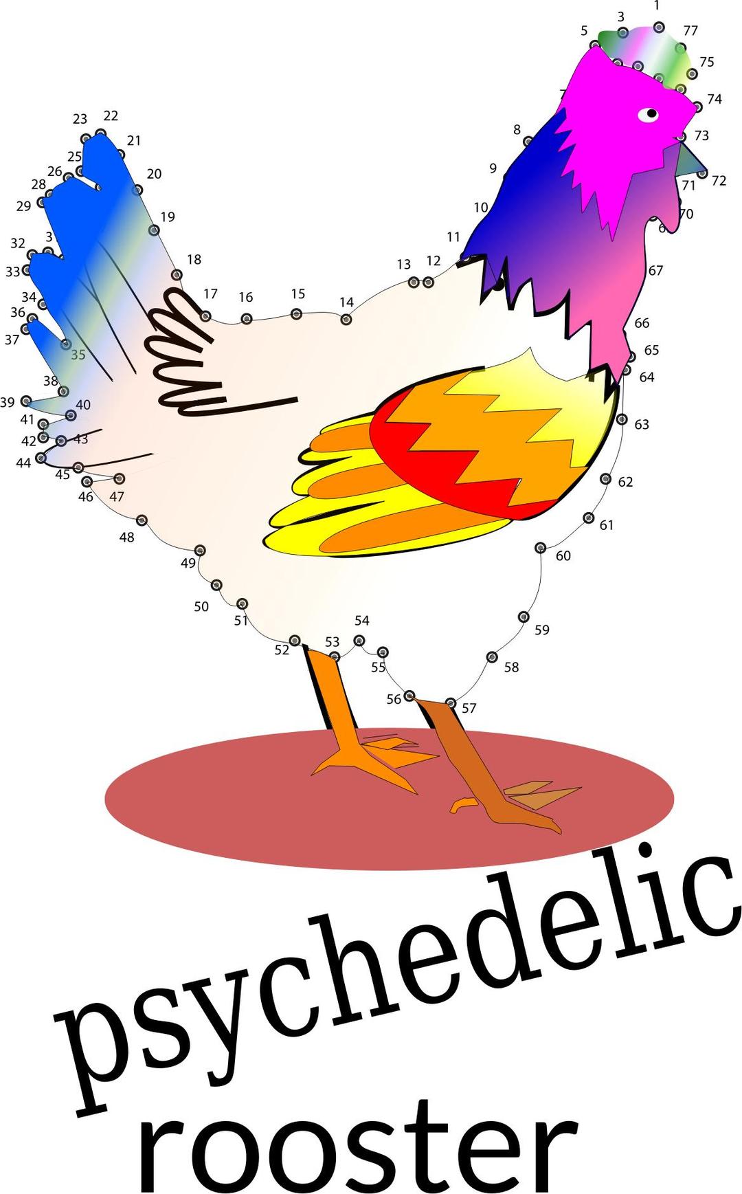 Psychedelyc rooster png transparent