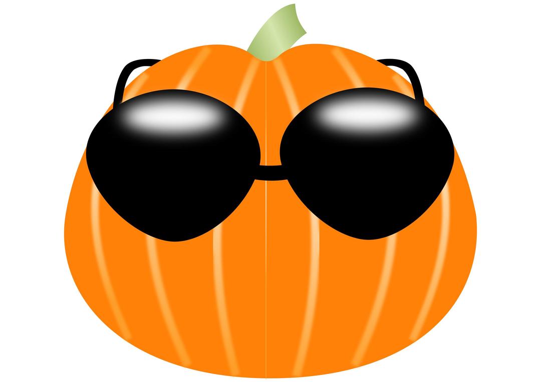 Pumpkin wearing sunglasses png transparent