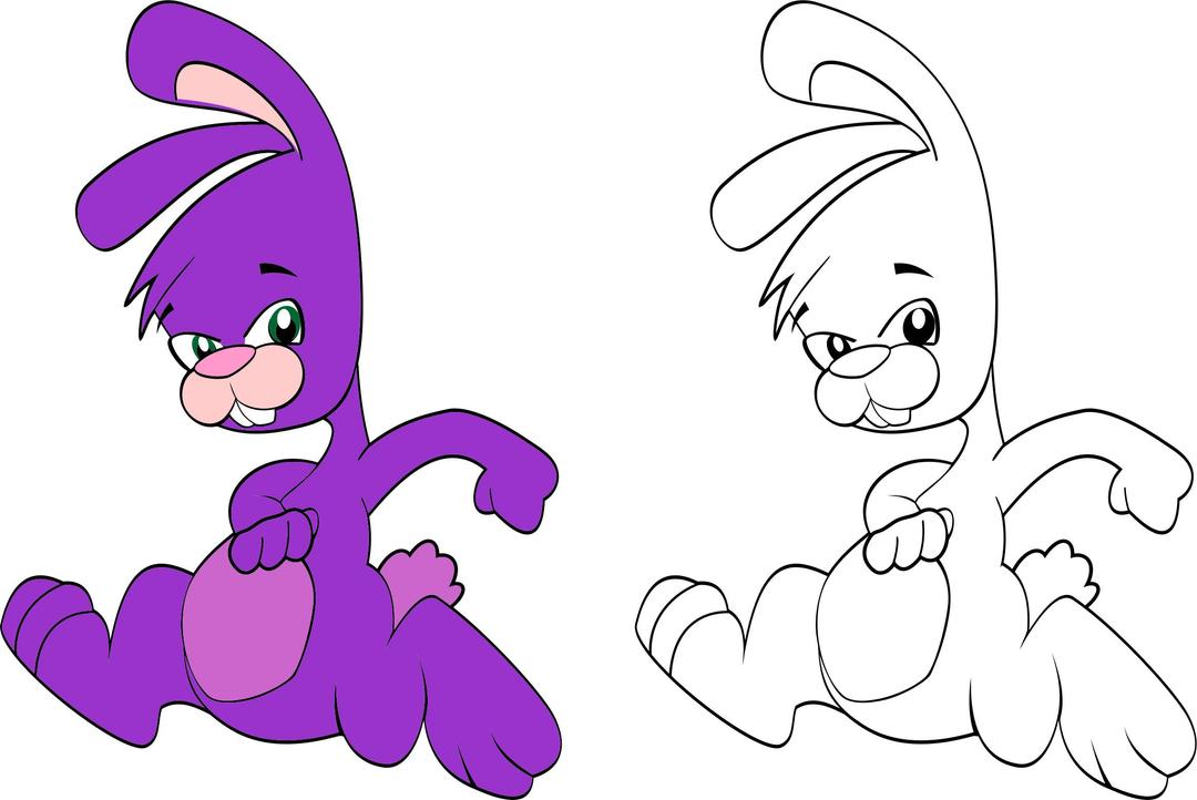 Purple And Line Art Bunny png transparent