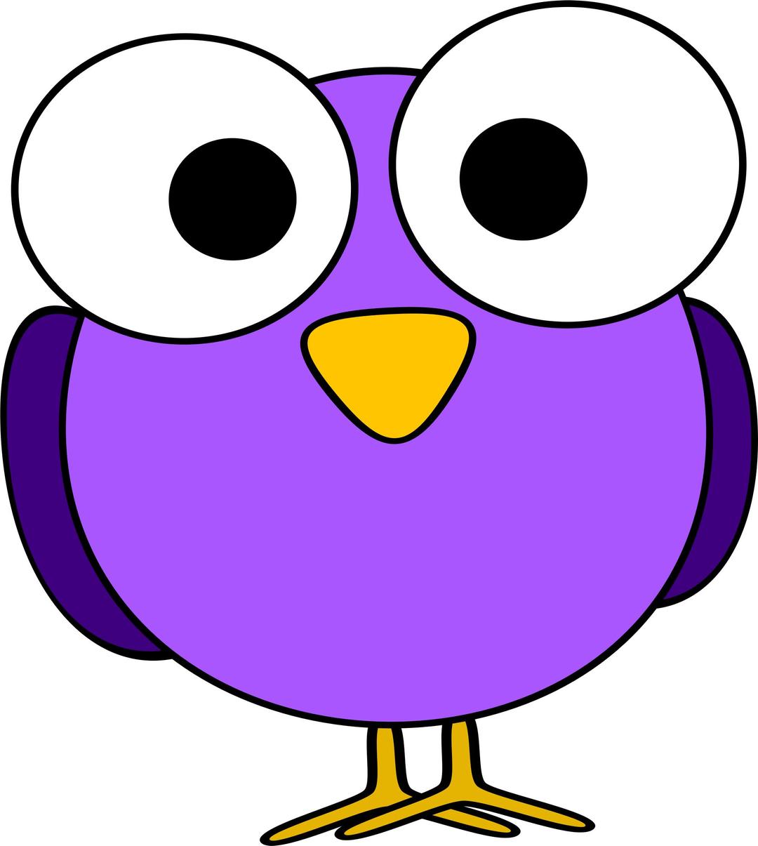 purple googly-eye bird png transparent