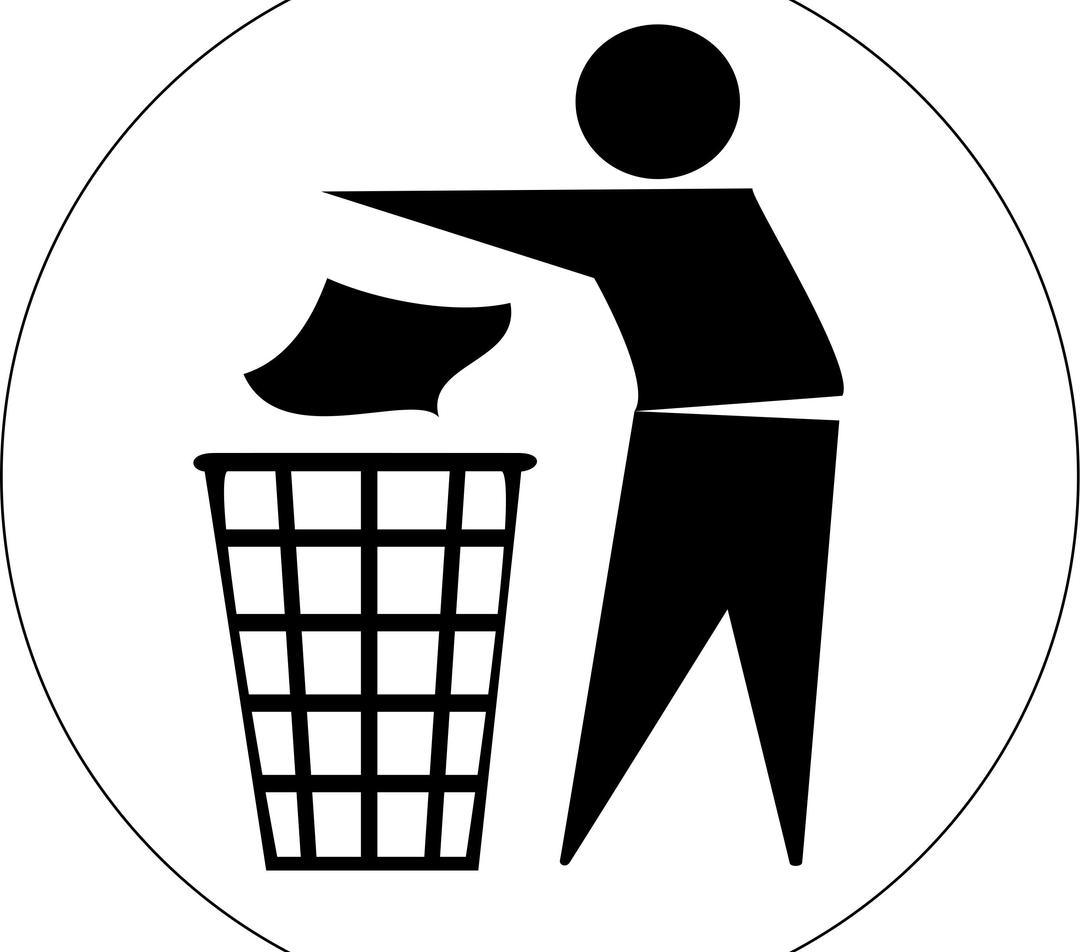 Put Rubbish in Bin Signs png transparent