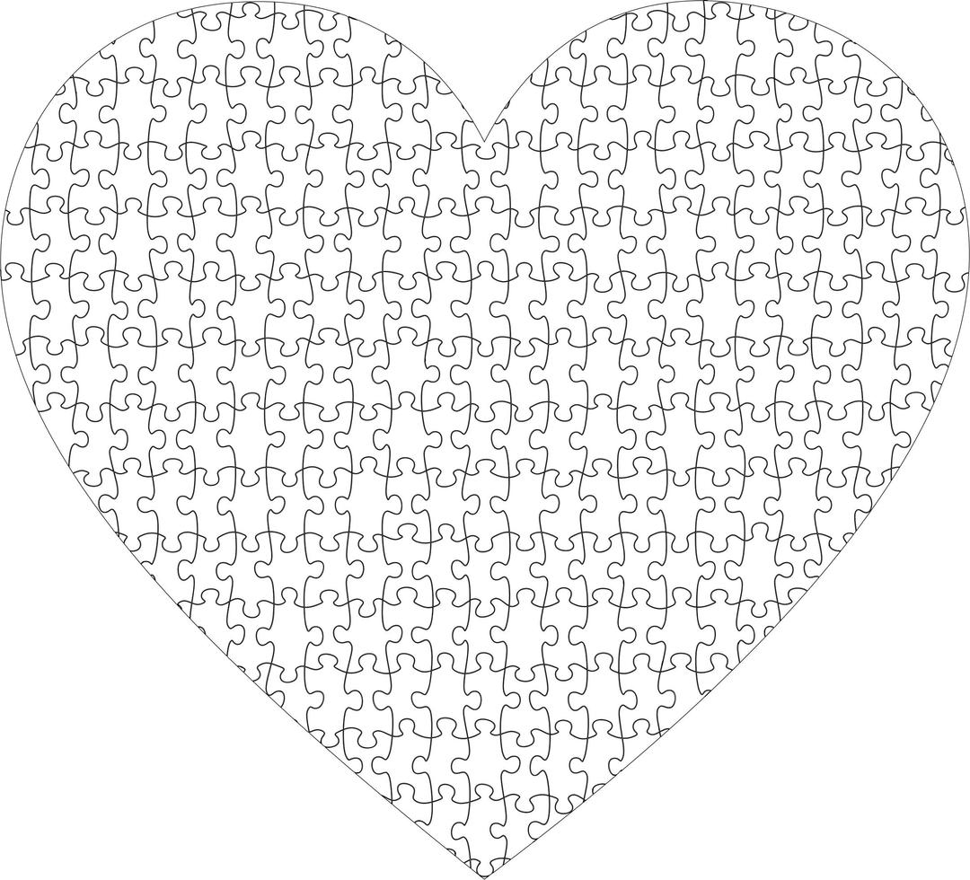 Puzzle Heart Strokes png transparent