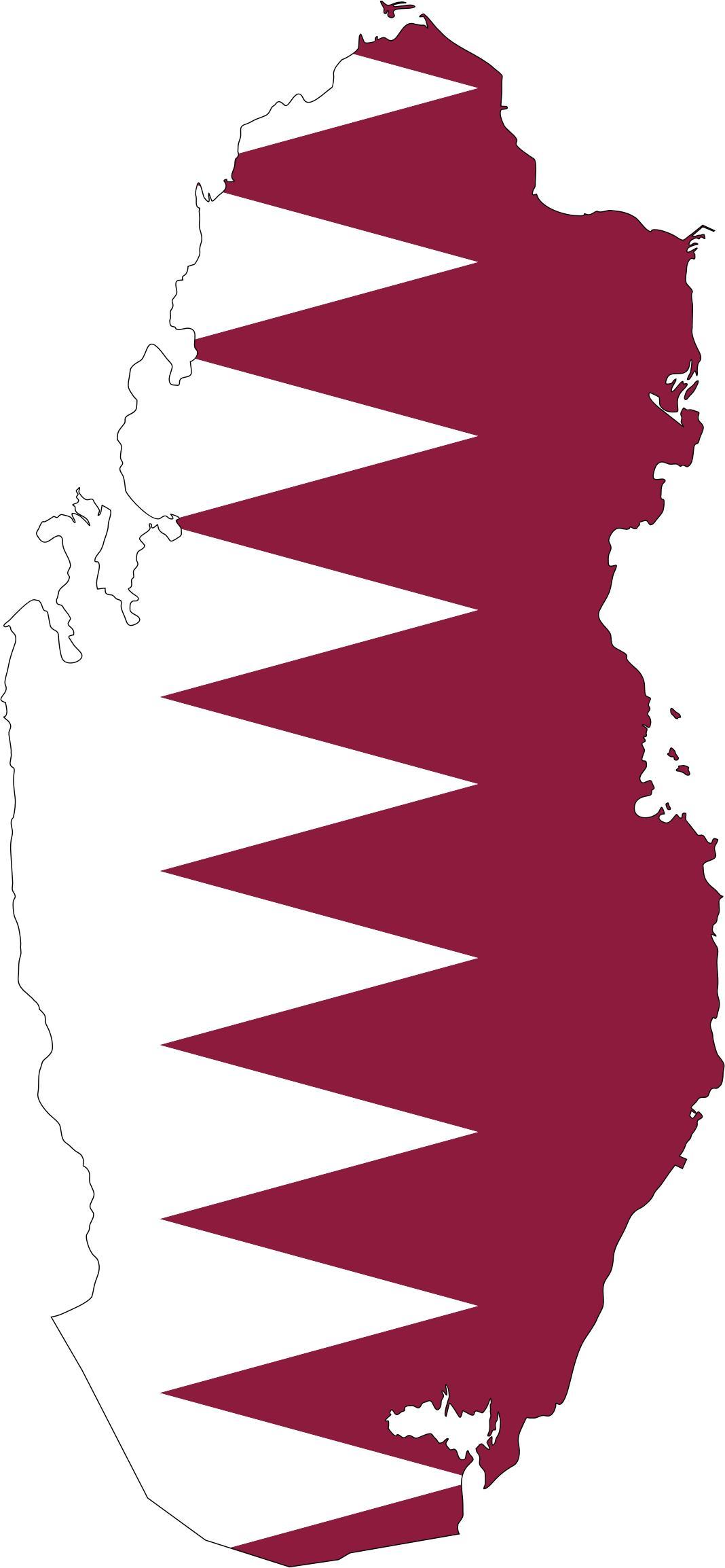 Qatar Map Flag With Stroke png transparent