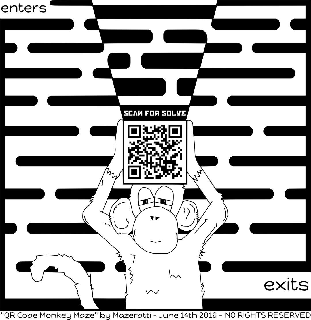 QR Code Monkey Maze png transparent