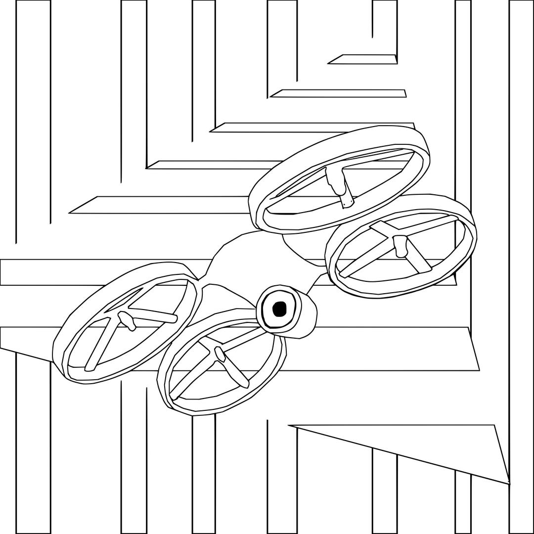 Quad Drone Coloring for Grown Ups  png transparent