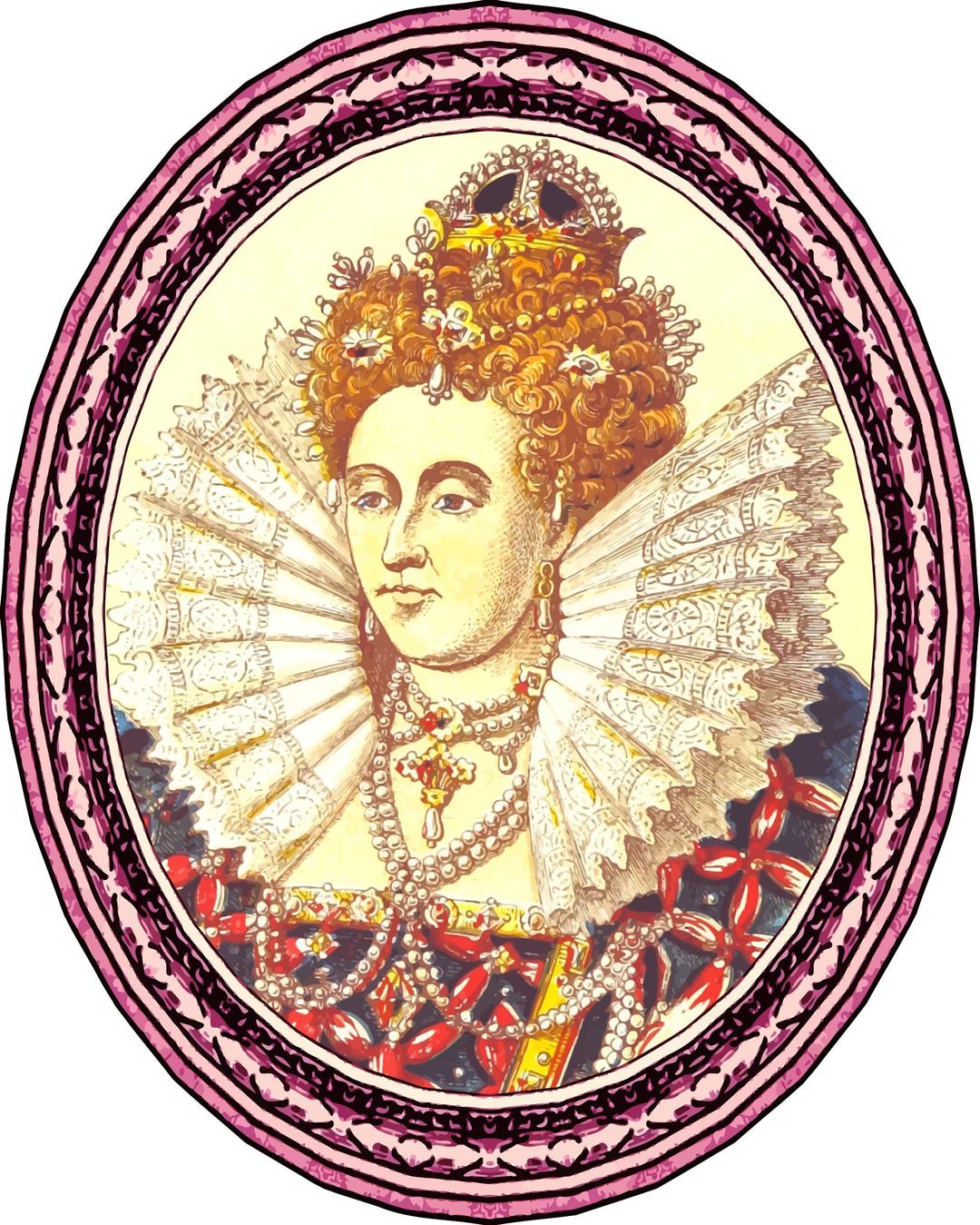 Queen Elizabeth I (version 2, framed) png transparent