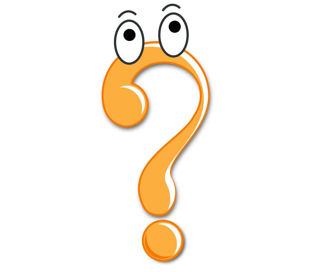Question Mark Symbol with Cartoon eyes png transparent