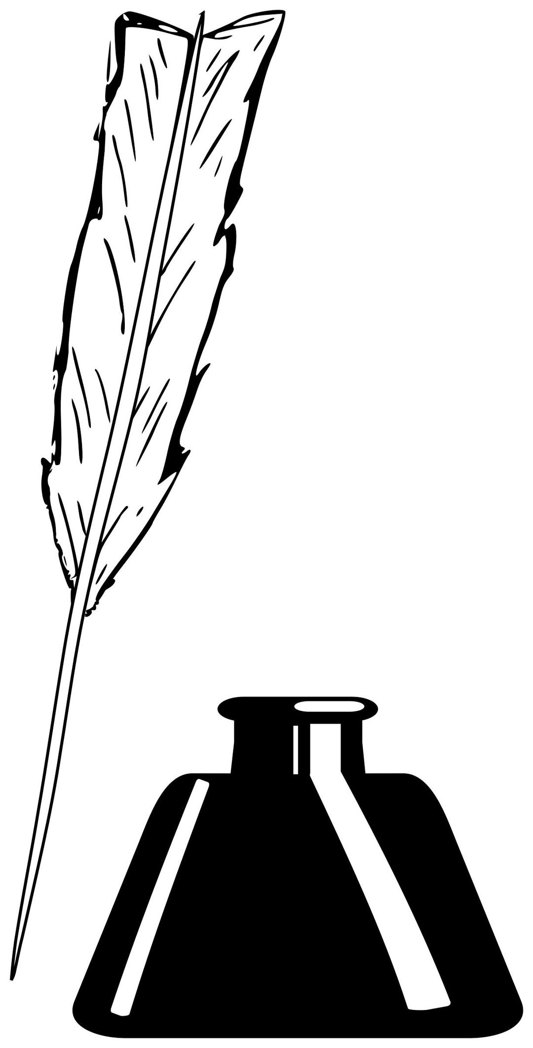 Quill and Inkwell png transparent
