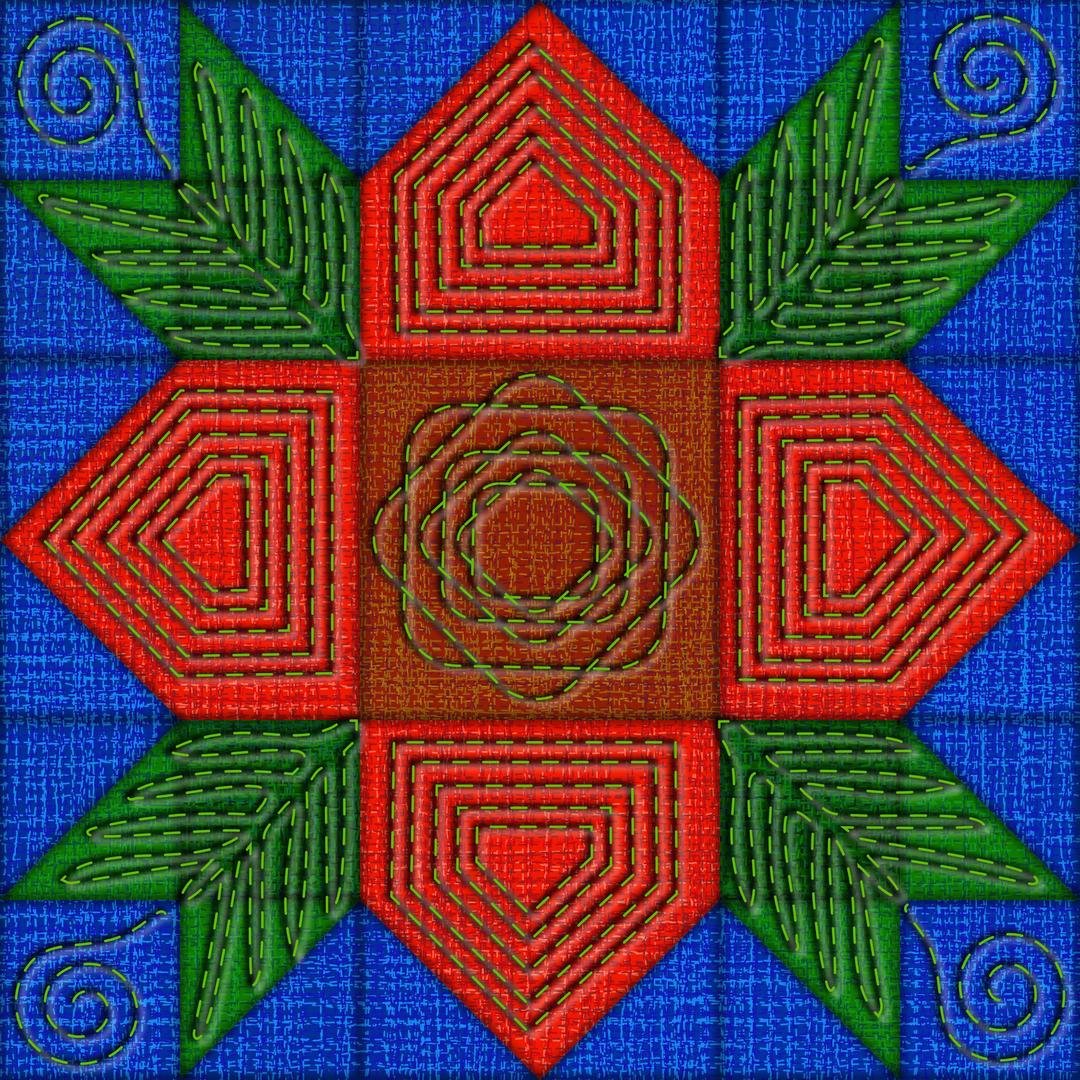 Quilt Block - Geometric Flower png transparent