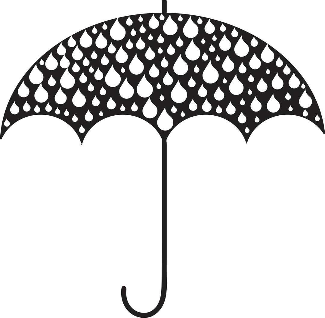 Rain Drops Umbrella Silhouette png transparent