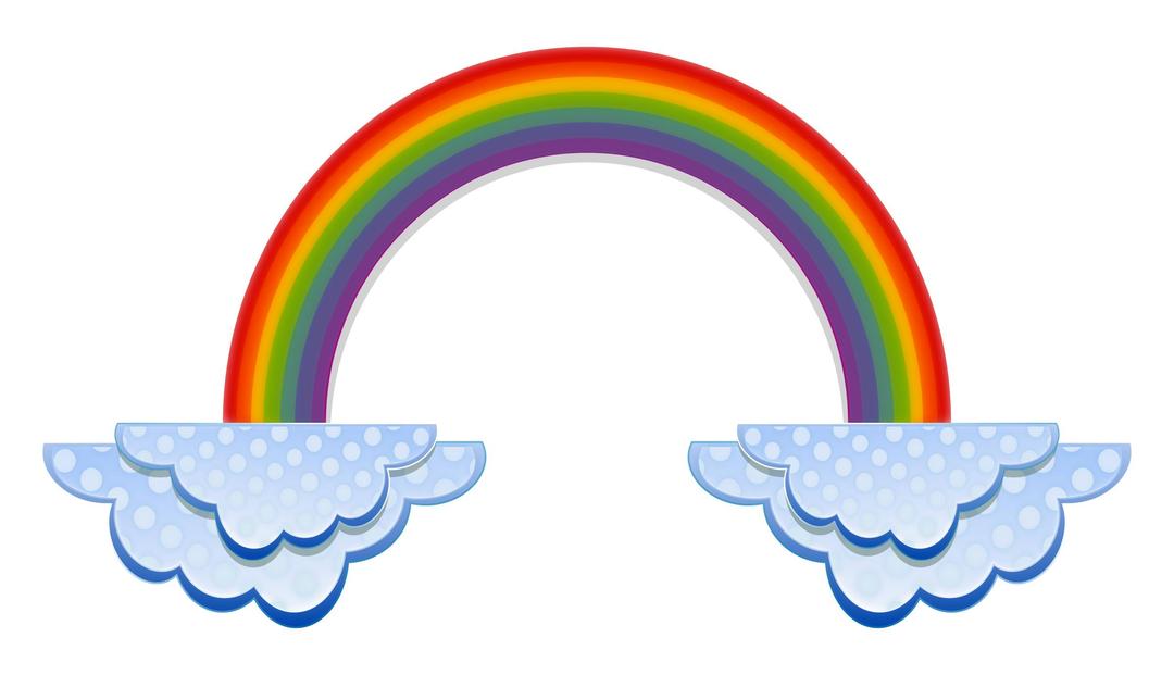 Rainbow and Clouds in B&W png transparent