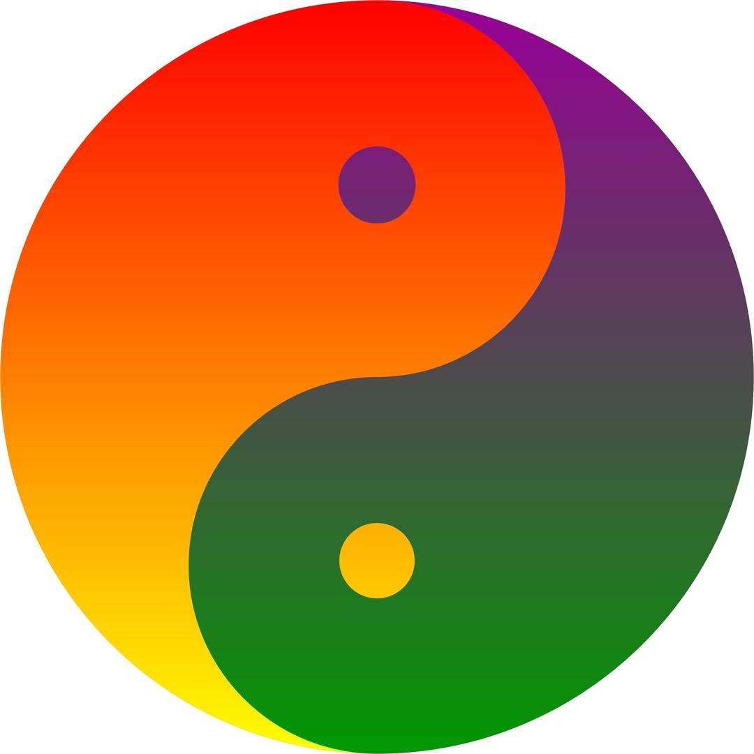 Rainbow Blend Yin-Yang png transparent