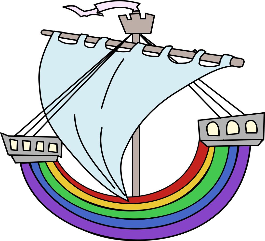 Rainbow Boat png transparent