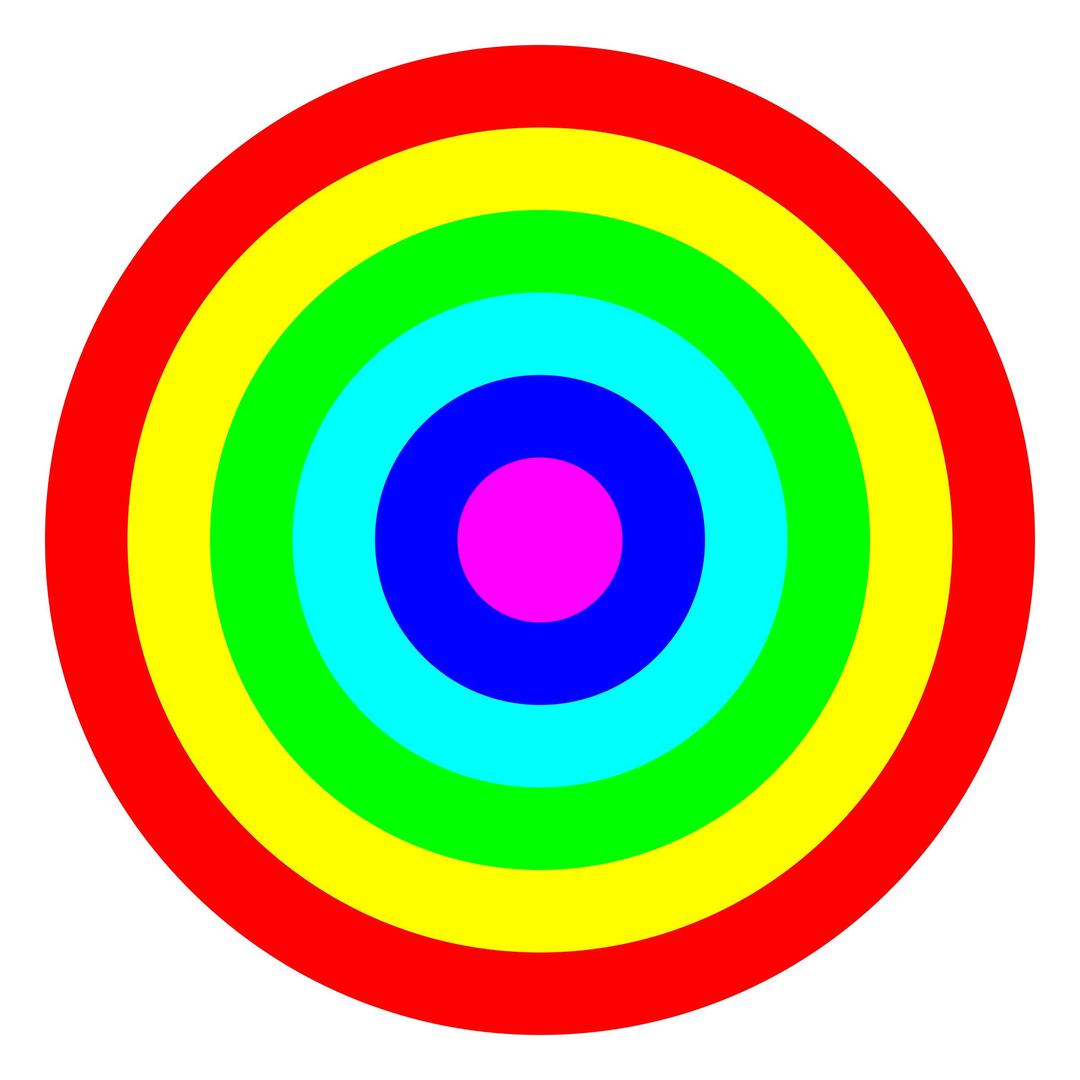 rainbow circle target 6 color png transparent