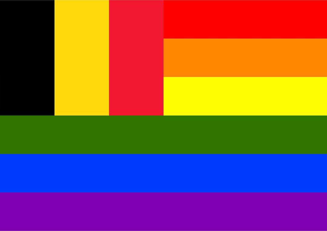 Rainbow Flag Belgium png transparent