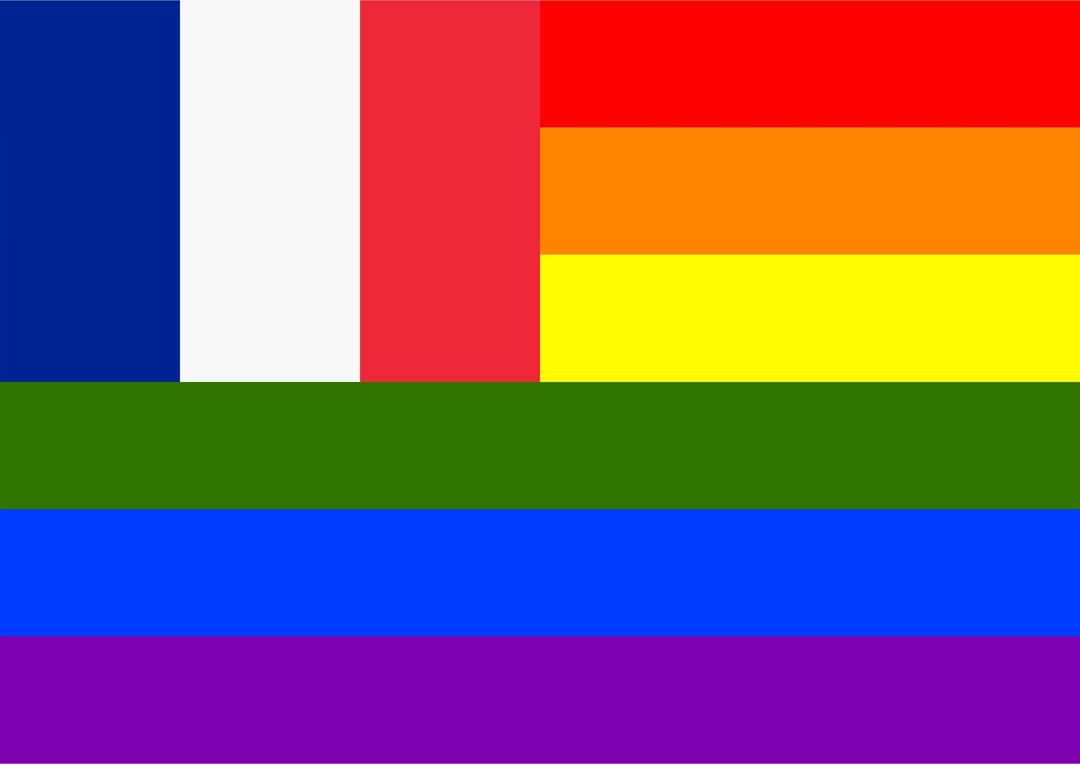 Rainbow Flag France png transparent