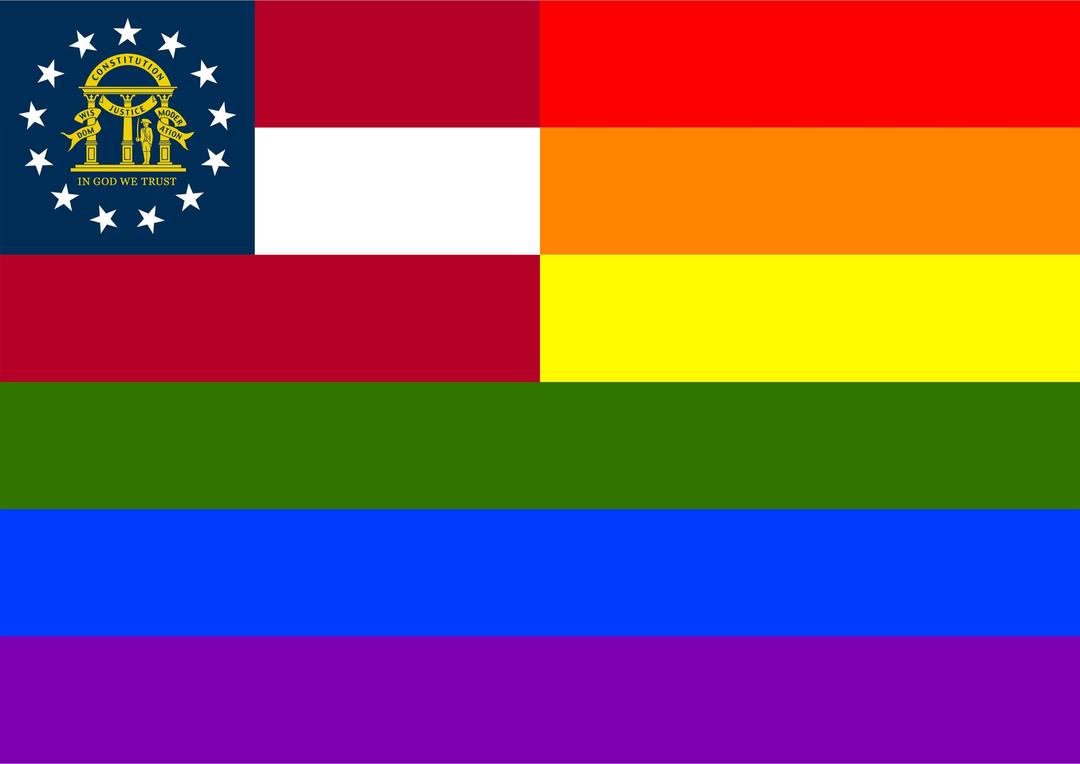 Rainbow Flag Georgia png transparent