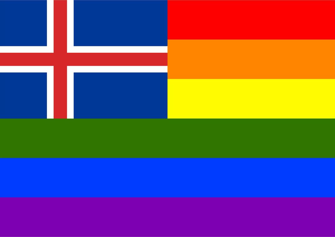 Rainbow Flag Iceland png transparent