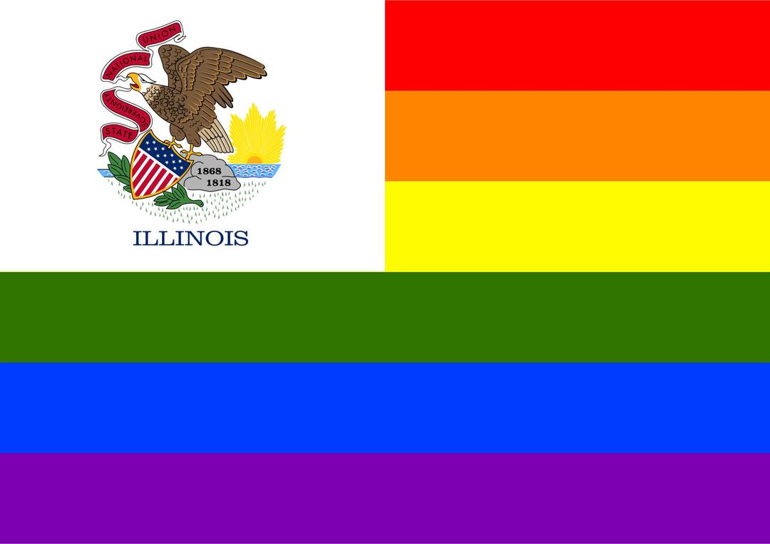 Rainbow Flag Illinois png transparent