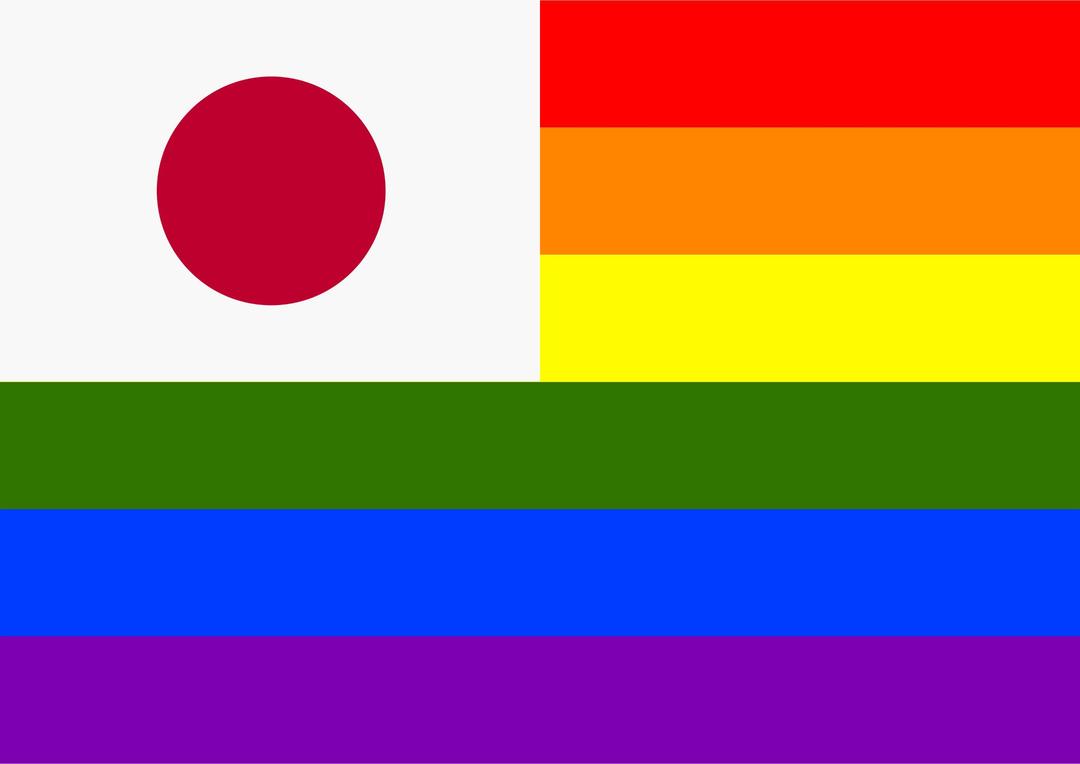 Rainbow Flag Japan png transparent