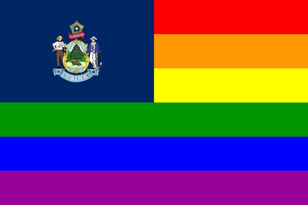 Rainbow Flag Maine png transparent