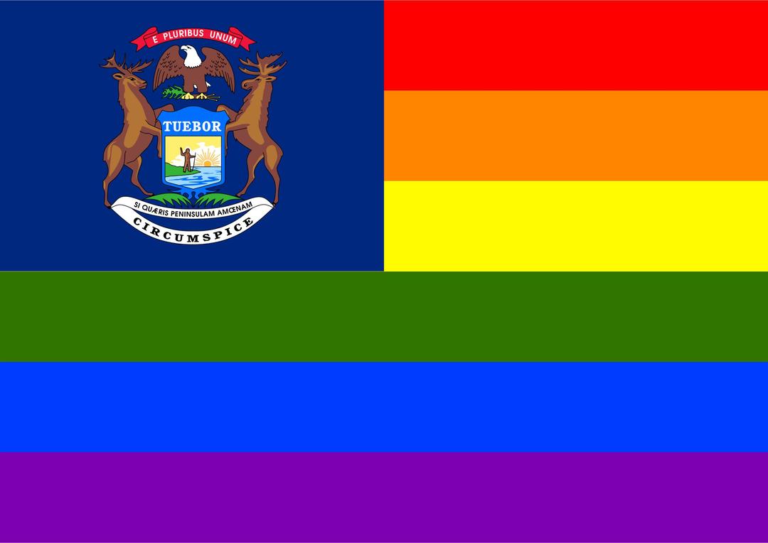 Rainbow Flag Michigan png transparent