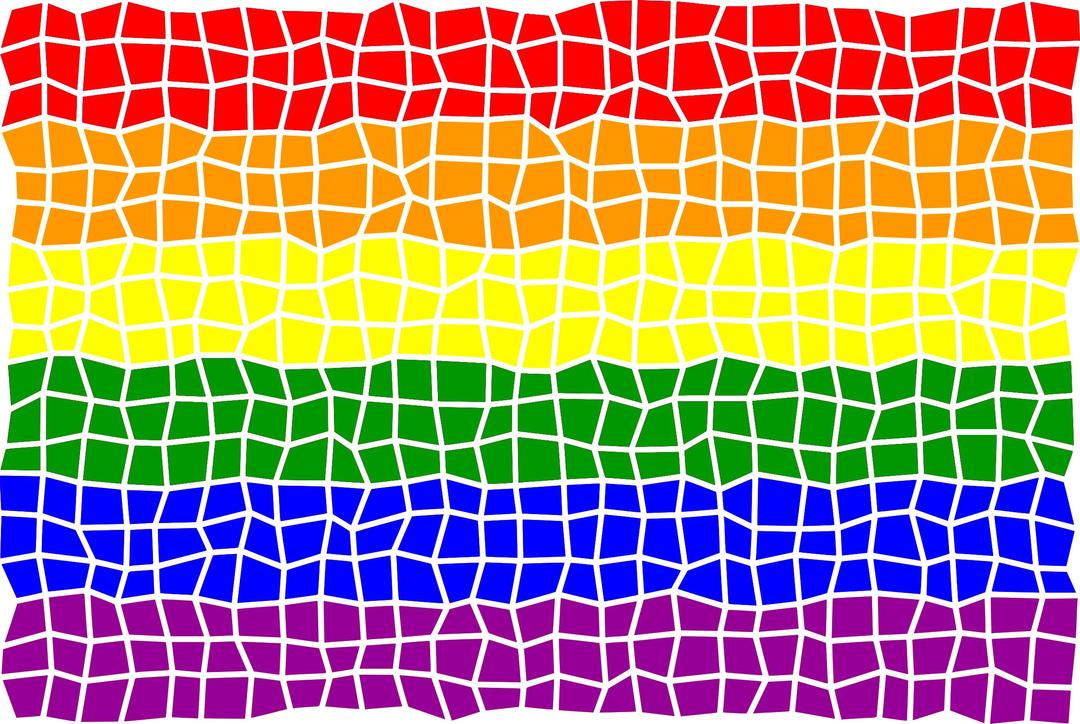 Rainbow flag mosaic png transparent