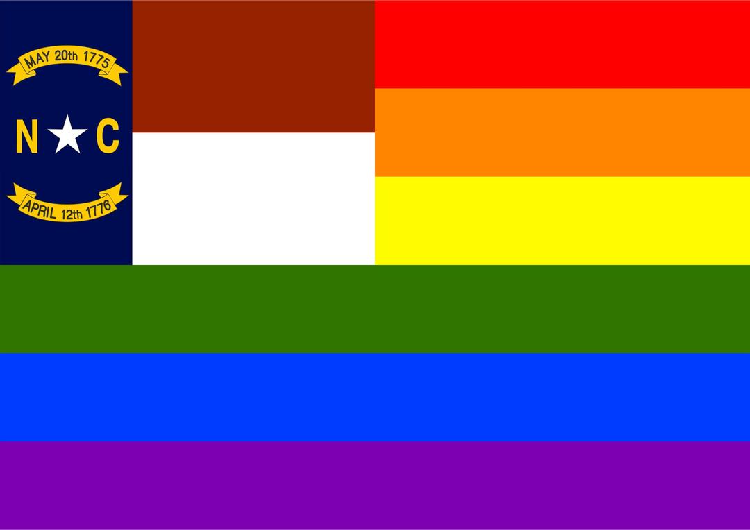 Rainbow Flag North Carolina png transparent