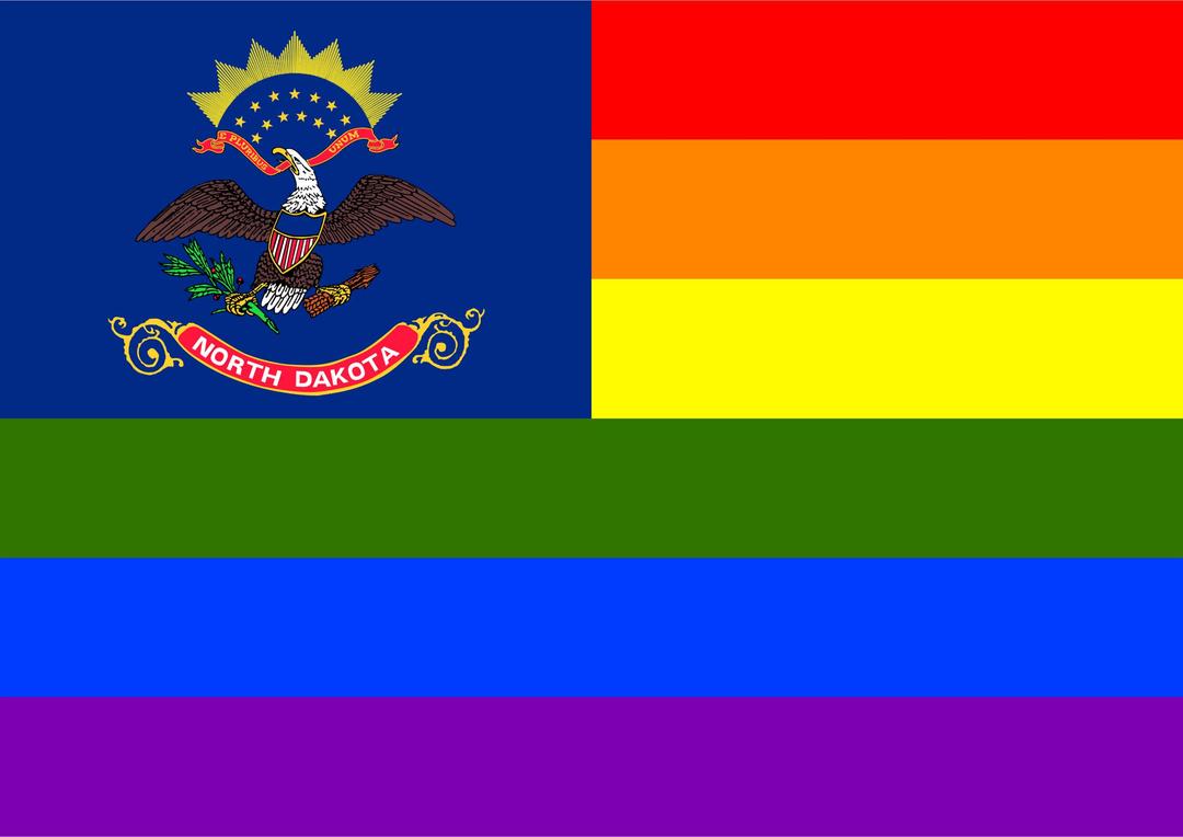 Rainbow Flag North Dakota png transparent