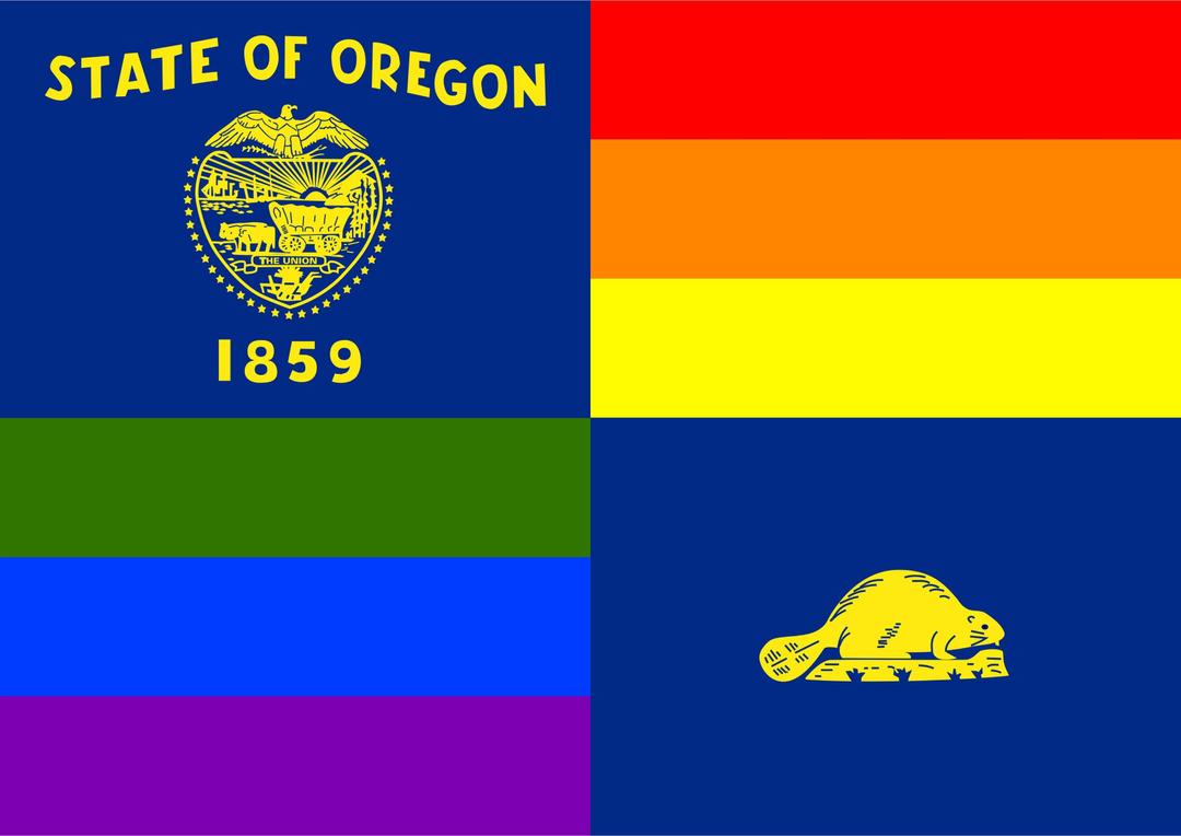 Rainbow Flag Oregon png transparent