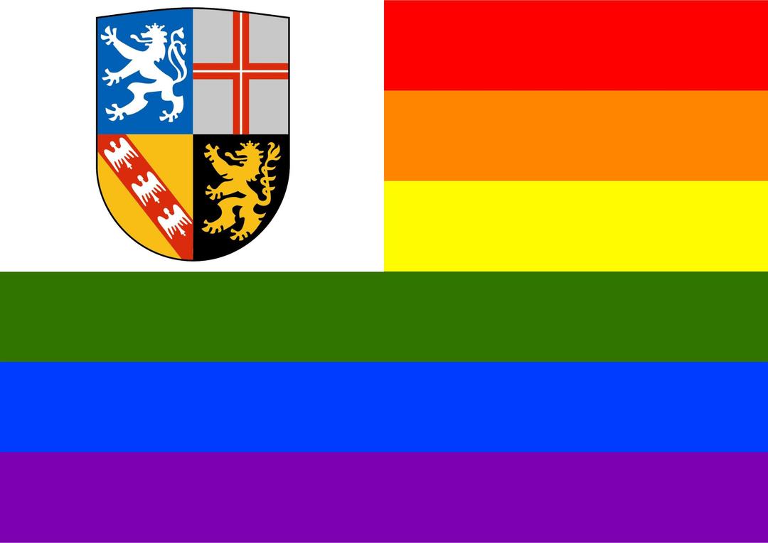 Rainbow Flag Saarland png transparent