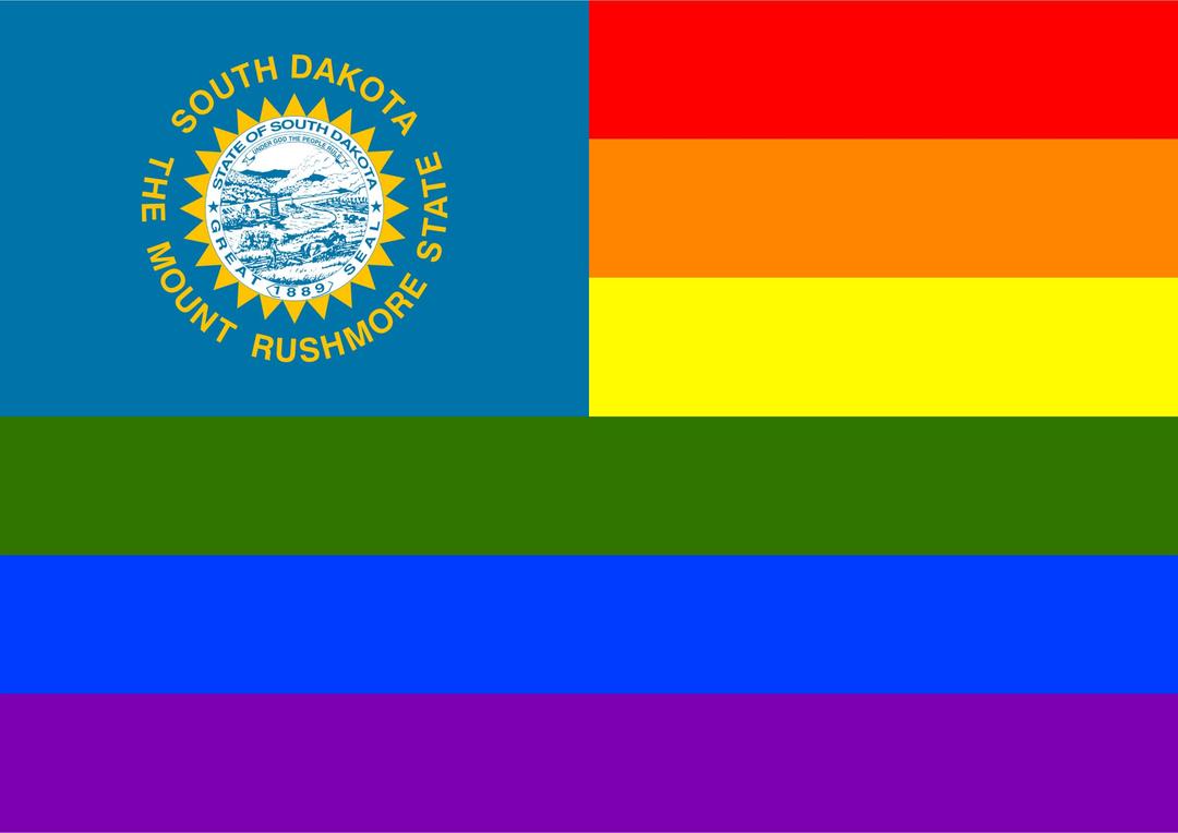 Rainbow Flag South Dakota png transparent