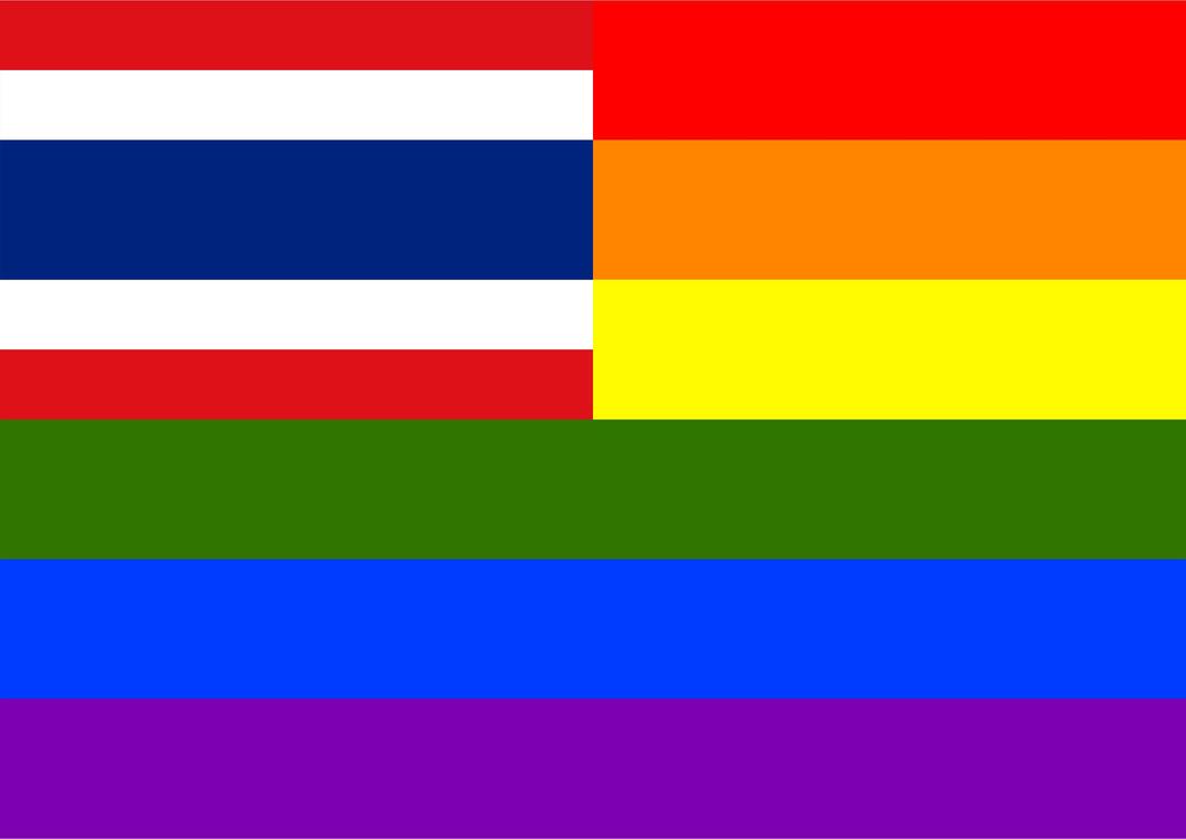 Rainbow Flag Thailand png transparent