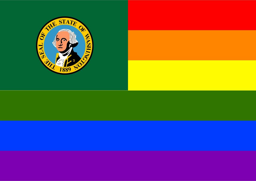 Rainbow Flag Washington 1 png transparent