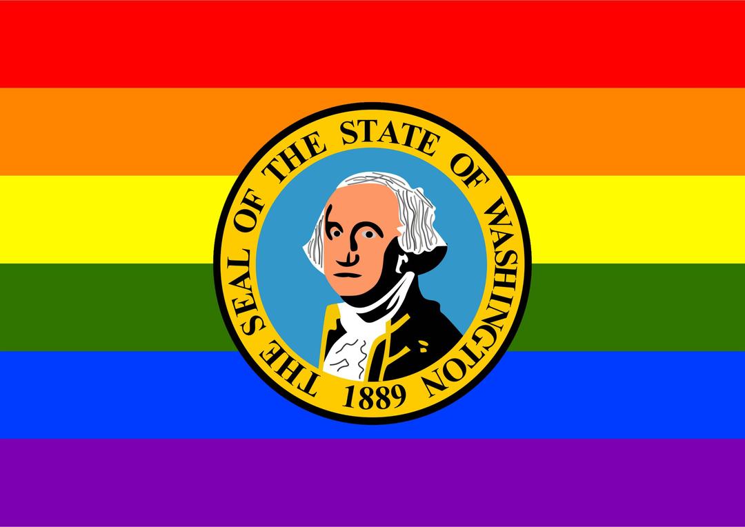 Rainbow Flag Washington 2 png transparent