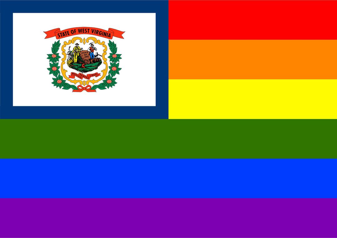 Rainbow Flag West Virginia png transparent