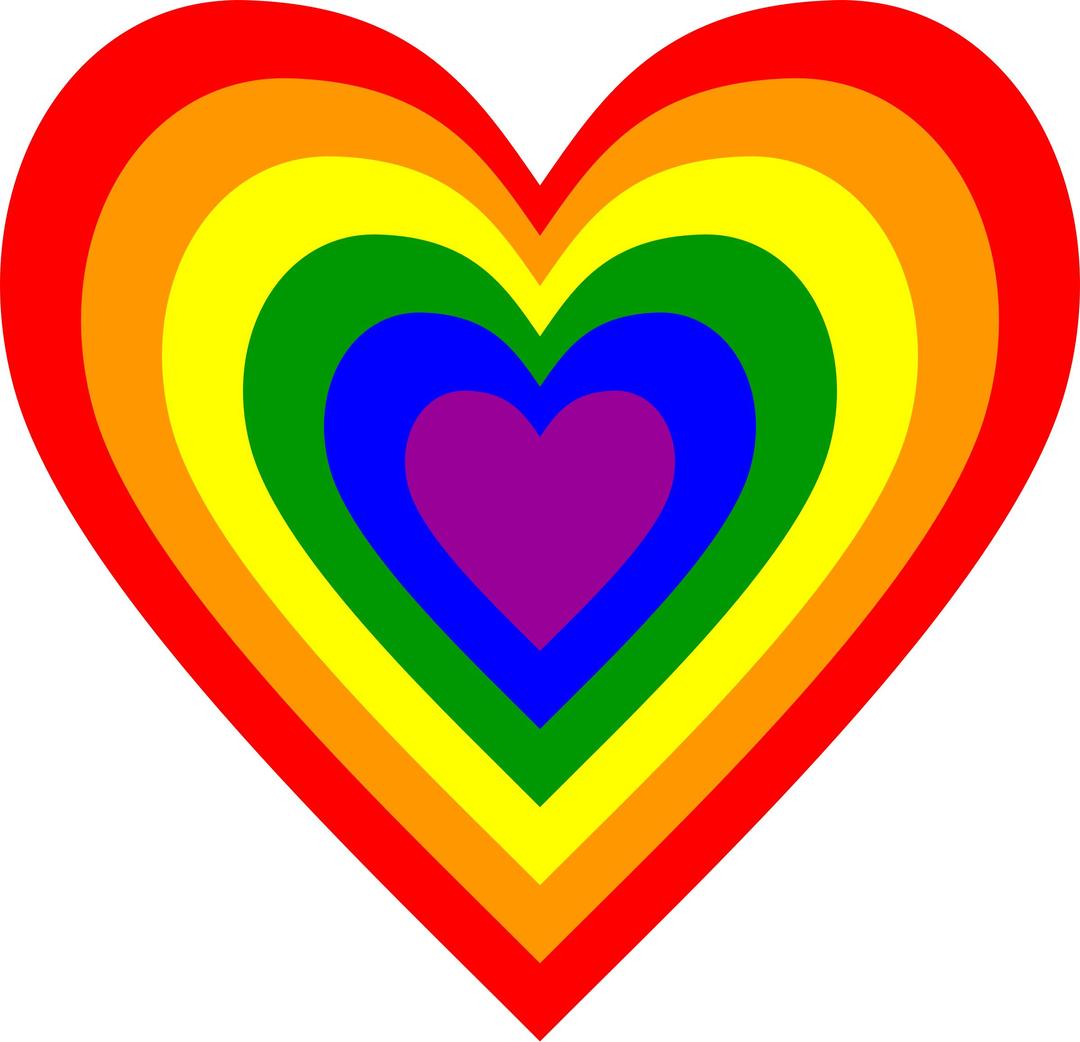 Rainbow heart png transparent
