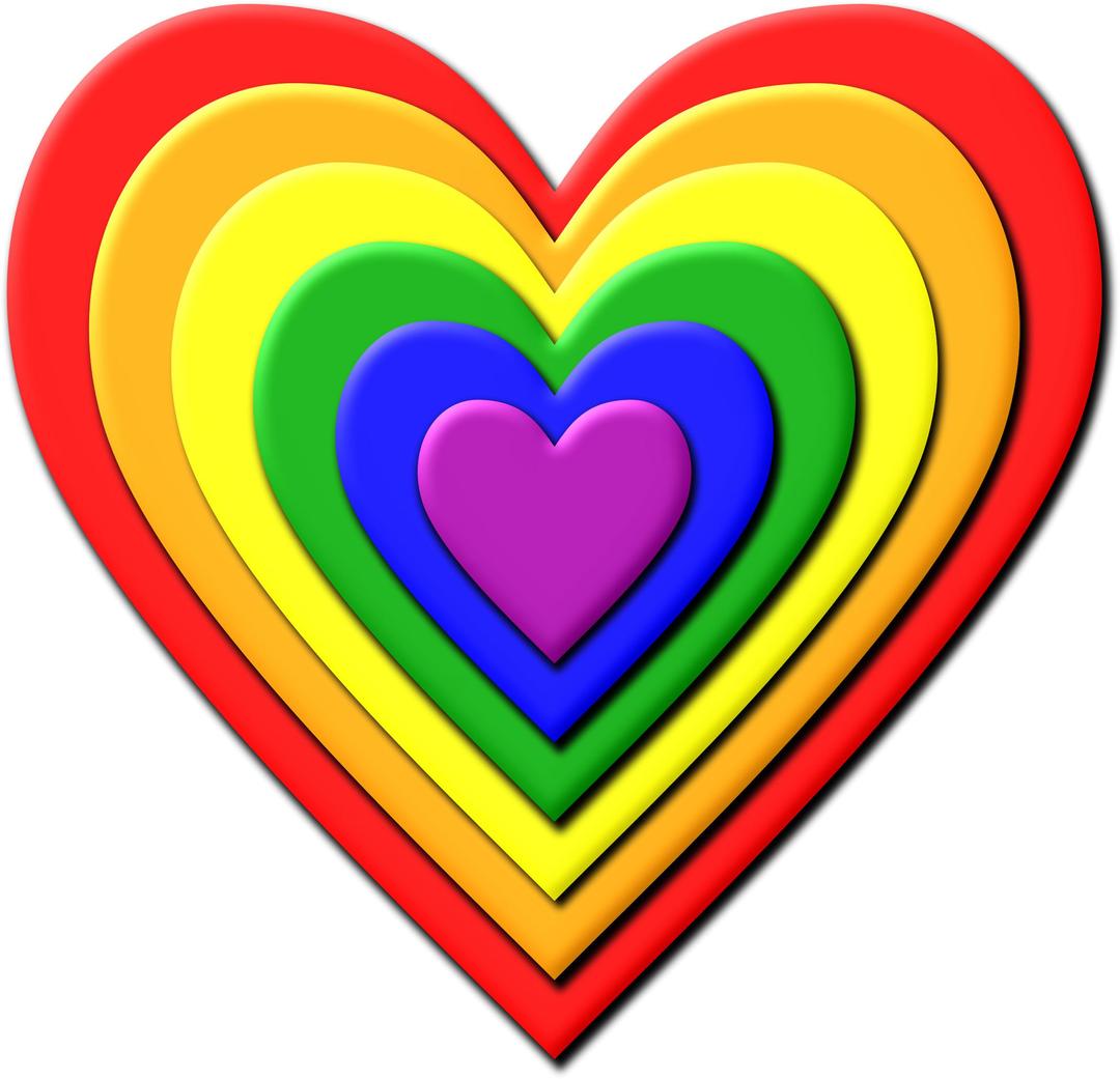 Rainbow heart 2 png transparent