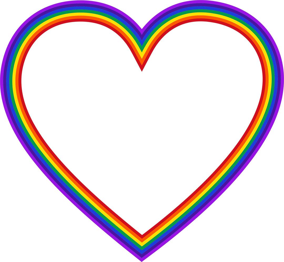 Rainbow Heart 4 png transparent