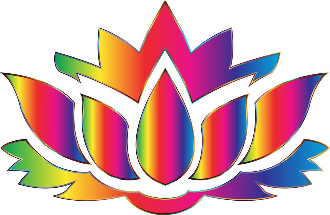 Rainbow Lotus Flower Silhouette No Background png transparent